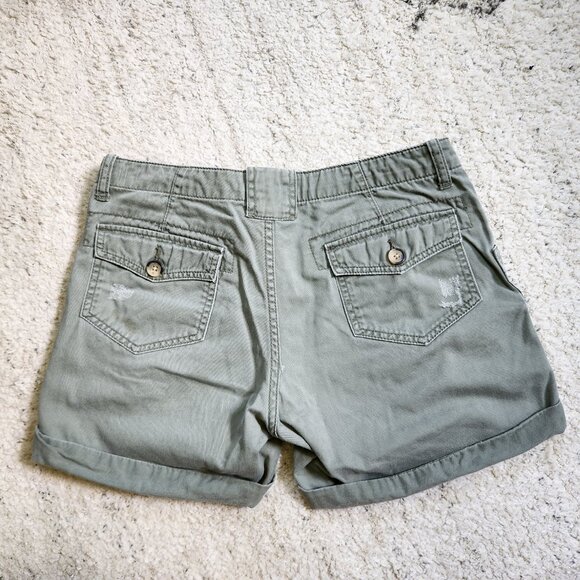 Gap Summer 2010 Olive Green Distressed Cargo Shorts Size 4 vintage 2000s y2k - Picture 5 of 16